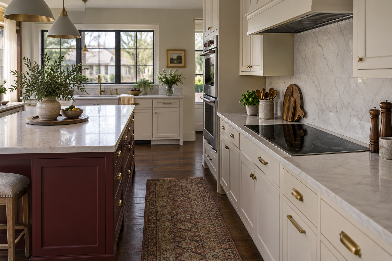 Illustrative Wolf cooktop in a residential kitchen — AI image for Viking Repair Pelham Manor
