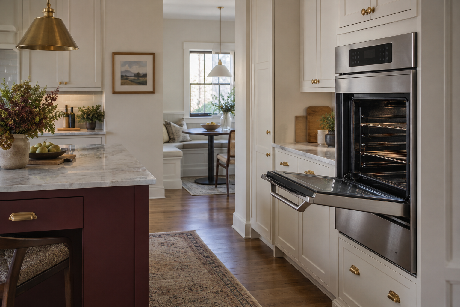 Illustrative Monogram oven in a residential kitchen — AI image for Viking Repair Pelham Manor